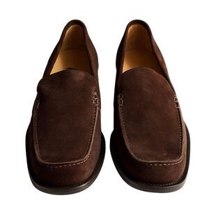 Loro Piana Men's Loafers Suede Chocolate Brown Size 39 US 7 Moccasin New